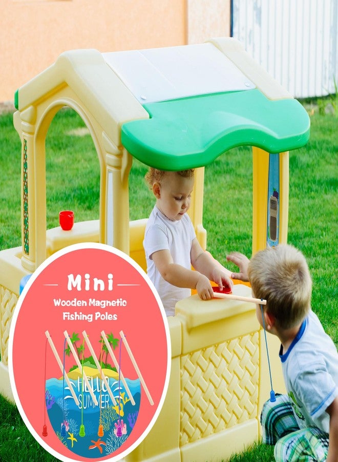 Feradny 40 Pcs Magnetic Fishing Rod Wooden Magnetic Fishing Poles Mini Fishing Pole Toys for Preschool Girl Boy Pool Activity Accessory (Color Set 2) - Image 4